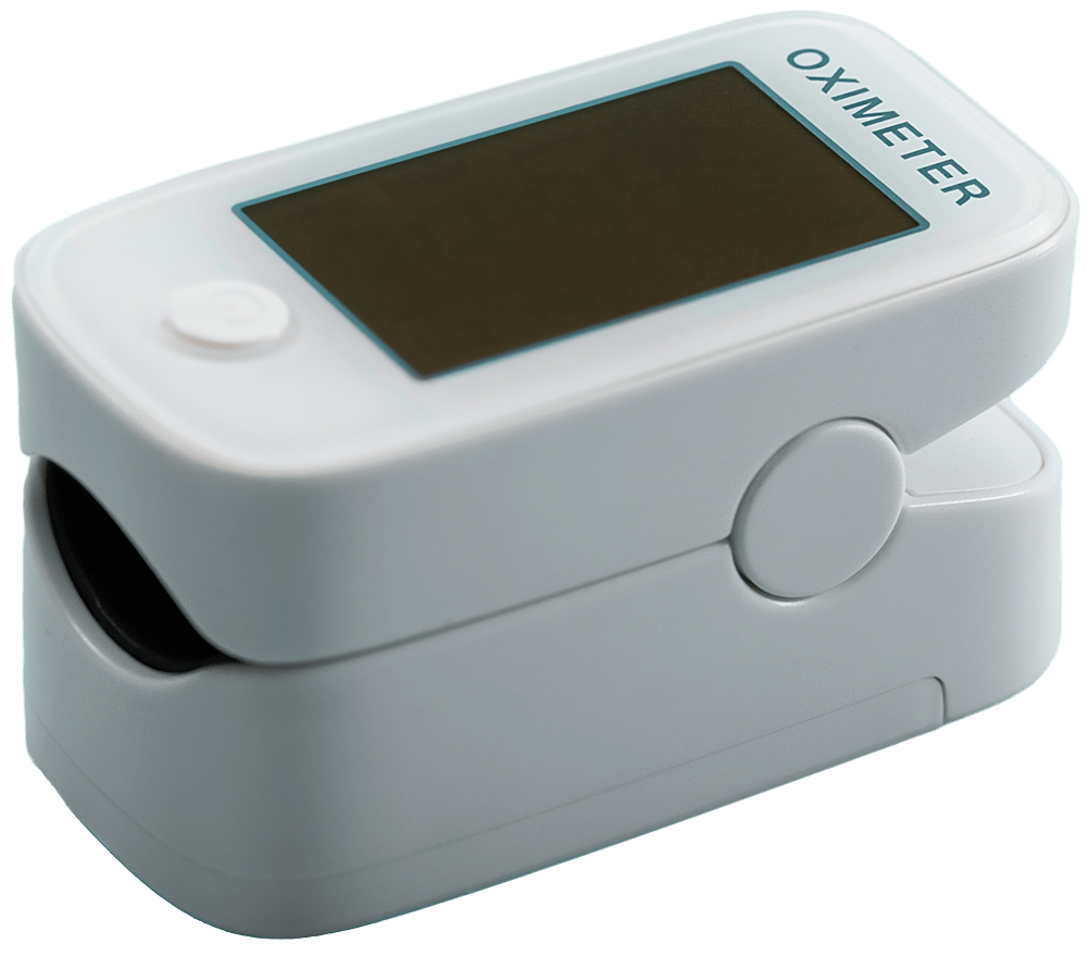 portable pulse oximeter on blue background to moni YG5HD58 Home